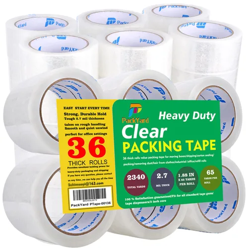 Vista 9 de Recambio de cinta de embalaje, 36 rollos de sellado resistente, ideal para cajas de embalaje, envío y suministros de mudanza, embalaje de 1.88