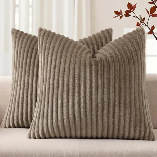 Vista 10 de Simmore Juego de 2 fundas de almohada decorativas de verano de 16 x 16 pulgadas, fundas de almohada suaves de franela de felpa natural de doble cara