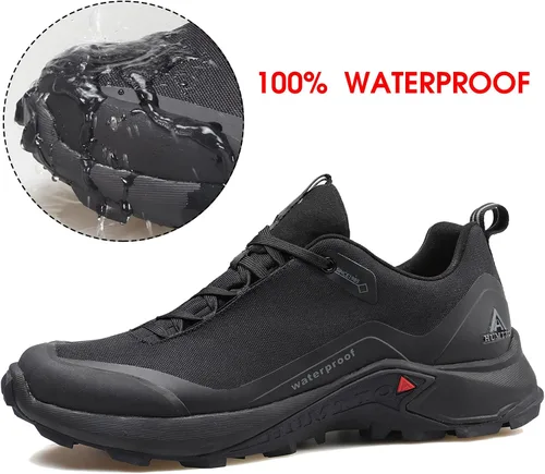 Vista 2 de HUMTTO Zapatos de senderismo impermeables para todo terreno, ligeros, transpirables, para senderismo, senderismo, antideslizantes, para exteriores