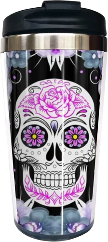 Vista 9 de Taza de café de viaje de 13 onzas para mujeres afroamericanas, taza de acero inoxidable con tapa, taza de viaje aislada al vacío de doble pared