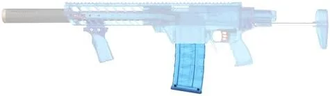 Vista 6 de WORKER 12 dardos cortos estilo Magpul Stefan Magazine Clip de recarga rápida para juguete modificado Nerf (azul transparente)