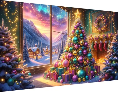 Vista 6 de ijbnhd Castillo de pintura de diamante 5D, kits de pintura de diamantes grandes para adultos, cielo estrellado de bricolaje, taladro completo