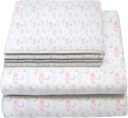 Vista 17 de Juego de sábanas tamaño individual para niños y niñas, sábanas para niños, linda sábana de cama, incluye sábana plana, ajustable y funda