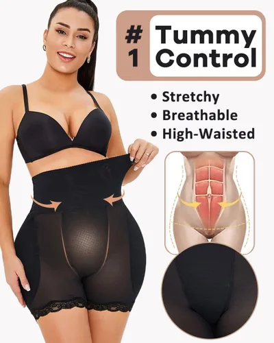 Vista 3 de Almohadillas de cadera para mujer, moldeadoras, pantalones cortos moldeadores de levantamiento de glúteos con almohadillas de inmersión de cadera