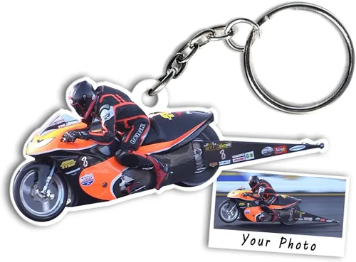 Vista 2 de Kool-Kool - Llavero de fotos personalizado para los amantes de las carreras de arrastre por Kool-Kool, regalos de cumpleaños para el día del padre