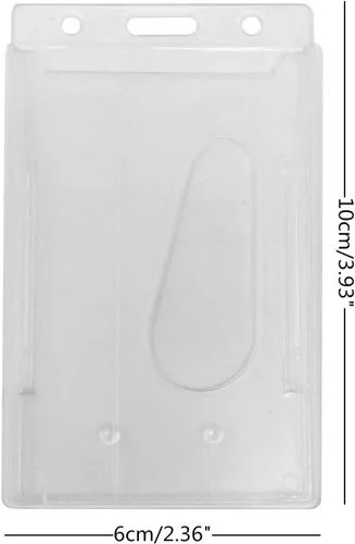 Vista 2 de Honbay 5 portatarjetas verticales de plástico duro, 2 tarjetas, tarjetero para tarjetas de crédito, protector de tarjetas de identificación, apto