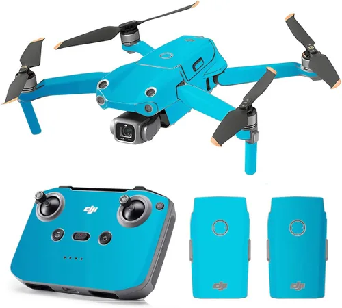 Vista 30 de SopiGuard Skin for DJI Mavic Air 2s Juego completo de calcomanías de vinilo de precisión + controlador + 3 fundas de batería (3M negro carbón)