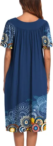 Vista 5 de Ekouaer Vestido de casa con bolsillos para mujer