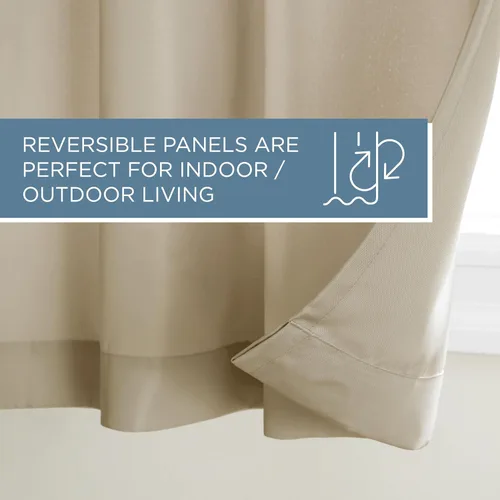Vista 63 de TOWN & COUNTRY BASICS Cabana Cortinas Sólidas de Peso Pesado para Interiores y Exteriores, Opacidad de Filtrado de Luz con Parte Superior de Ojales