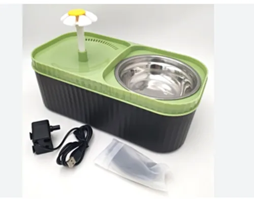 Vista 2 de Disensador de Comida y Agua para Mascotas 2 en 1 USB