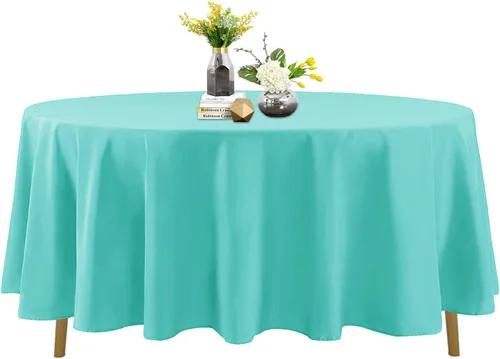Vista 18 de Mantel de poliéster lavable de 132 pulgadas, resistente a las manchas y a las arrugas, mantel decorativo para mesa de comedor, fiestas de bufé