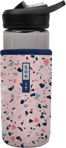 Vista 195 de Sok It BotlSok Funda para botella de agua con cubierta de neopreno aislante (Floral abstracto, se ajusta a CamelBak o Nalgene de 12 onzas)