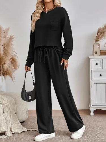 Vista 3 de AUTOMET - Conjunto deportivo de 2 piezas para mujer, atuendo a juego, sudadera para viajar, ropa de moda de otoño