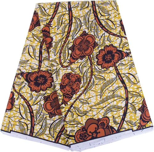 Vista 8 de BintaRealWax Tela africana de 6 yardas 100% algodón Ankara Kente Print Fabric Paño geométrico circular rojo de la impresión de la cera