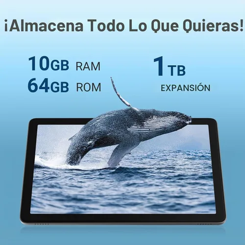 Vista 3 de DigiLand Tablet 2025, tableta Android de 10.1 pulgadas con procesador Octa-core 10 GB de RAM 64 GB ROM HD IPS pantalla táctil, 6000 mAh, BT 5.0