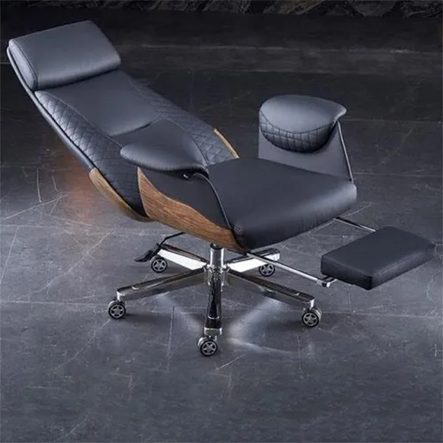 Vista 3 de LAKIQ Silla de oficina giratoria ejecutiva de respaldo alto, escritorio para computadora, silla con brazo de cuero, sillas de gestión ajustables