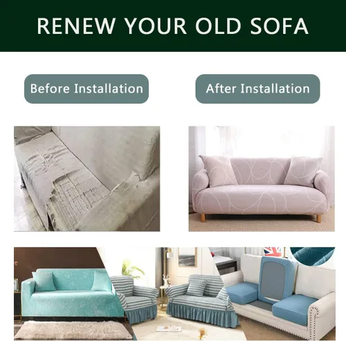 Vista 5 de Fundas de sofá de alta elasticidad de 2 plazas, ultra suaves y elegantes, para perros y niños, protector de muebles de elastano con parte inferior