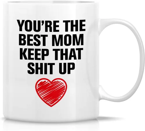 Vista 47 de Retreez - Taza divertida con texto en inglés "Mum Well Done I'm Awesome", 325 ml, tazas de café de cerámica, mensaje divertido, sarcástico