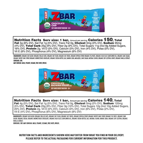 Vista 2 de Clif Kid Zbar Protein Barras de granola, orgánicas, sin OMG, aperitivo para lonchera, variado, barras de 1.27 onzas, 36