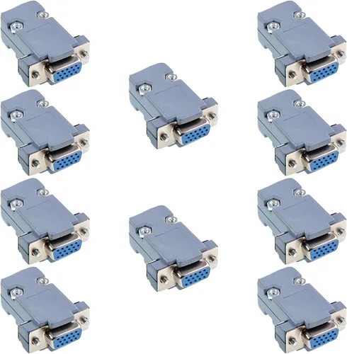 Vista 9 de 10PCS VGA macho DB15 3fila HD15 15Pin soldadura Copa Conectores Kit
