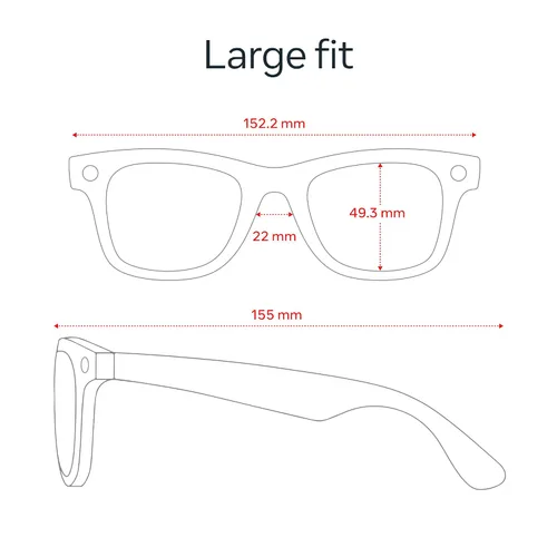Vista 9 de Ray-Ban Meta (Gen 2) Wayfarer Grande, negro mate, lentes Transitions® Grey Negro mate/gris de transición