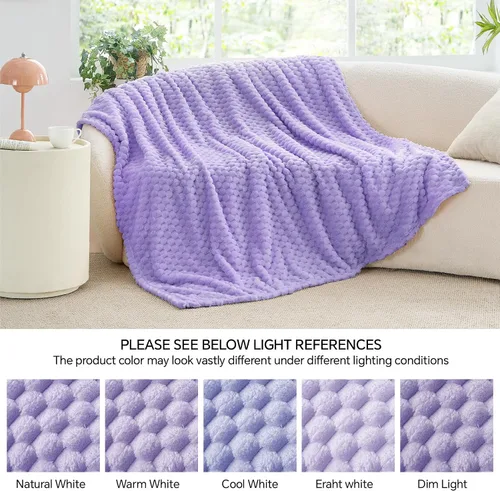 Vista 160 de BEDELITE Manta de forro polar para sofá y cama, manta decorativa de jacquard 3D de almendra, súper suave y acogedora, manta mullida cálida adecuada