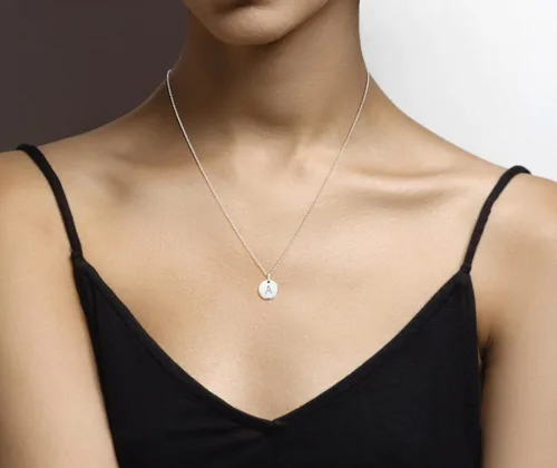 Vista 4 de Miabella Italian 925 Sterling Silver Initial Necklace Women Letter Pendant Plata esterlina