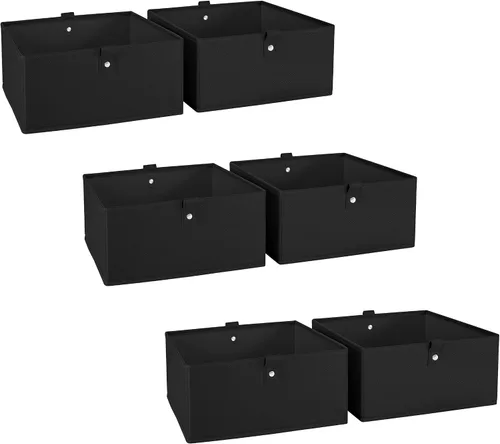 Vista 17 de RiverRidge Set de 2 contenedores de almacenamiento plegables para niños - Organizador de 10.5" con asas - Organizador de armario color oliva