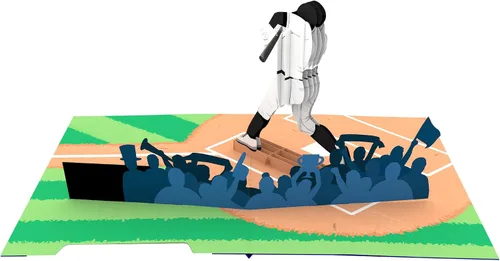 Vista 2 de Béisbol – Tarjeta de felicitación 3D desplegable para todas las ocasiones – amor, cumpleaños, Navidad, deportes, felicitaciones – Nota de mensaje