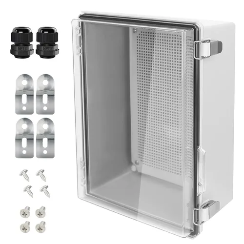 Vista 11 de LeMotech Caja Eléctrica, IP67 Impermeable con Bisagras Cubierta Transparente Pestillo de Acero Inoxidable Caja de Conexiones, Carcasa Eléctrica