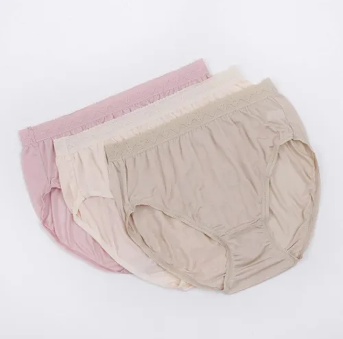 Vista 5 de Forever Angel 1-2 Pack Bragas de bikini 100% seda elástica para mujer, talla grande