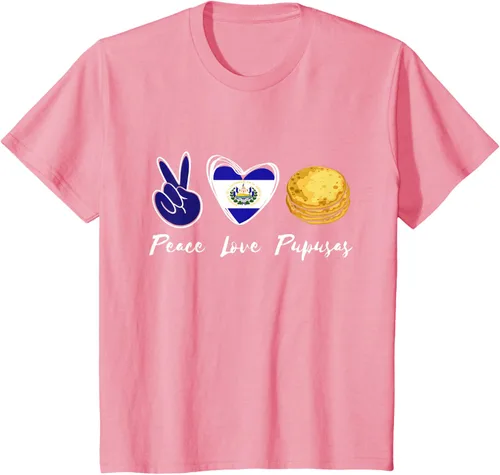 Vista 62 de Pupusas Lover Love Peace El Salvadaor Camiseta Comida Salvadoreña