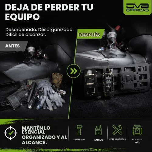 Vista 4 de Paneles Molle de consola central DV8 para Jeep Wrangler JL y Gladiator JT
