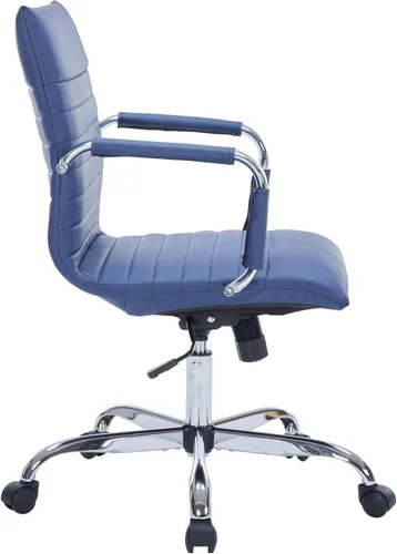 Vista 6 de LeisureMod Silla de oficina ejecutiva ergonómica con soporte lumbar, silla de escritorio giratoria de cuero ajustable, silla de computadora