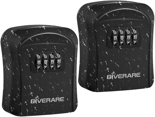 Vista 10 de GIVERARE Caja de Seguridad para Llaves con Combinación, Caja de Bloqueo de 4 Dígitos para Montar en Pared, Ocultador de Llaves Impermeable