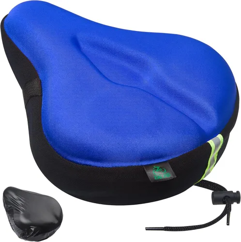 Vista 17 de Zacro Cojín de asiento de bicicleta, funda acolchada de gel para asiento de bicicleta para hombres y mujeres, cómodo, asiento de bicicleta