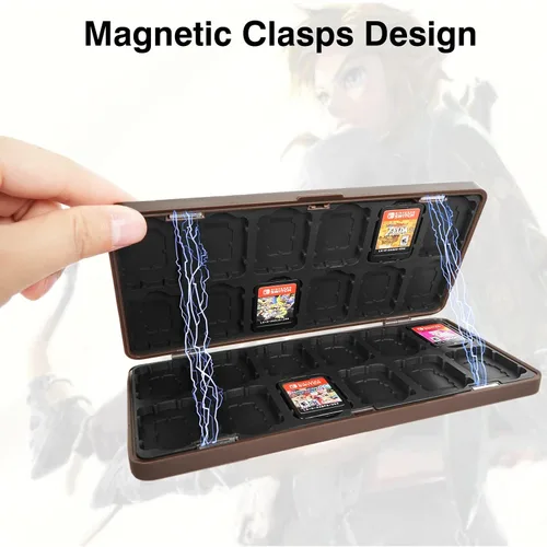 Vista 6 de TIKOdirect Funda para tarjetas de juego compatible con juegos Nintendo Switch, almacenamiento protector plegable con 24 ranuras para tarjetas