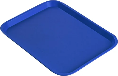 Vista 17 de Restaurantware Bandejas de comida rápida, paquete de 10 bandejas de plástico para cafetería, de 10 x 14 pulgadas, rectangulares verdes, aptas