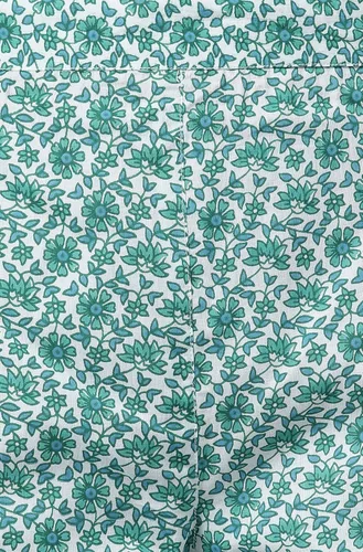 Vista 7 de Janasya Kurta de algodón verde indio con pantalón y dupatta para mujer