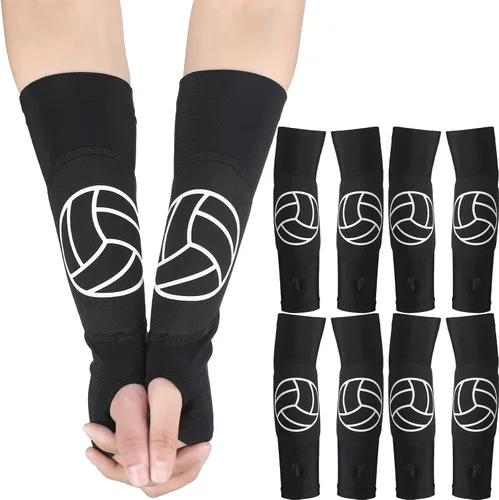 Vista 10 de Minatee Mangas de brazo de voleibol Mangas de antebrazo de pase y golpe con almohadillas de protección y agujero para el pulgar