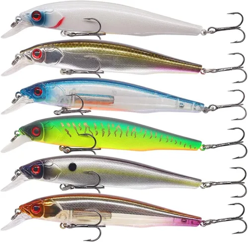 Vista 11 de Kit de Señuelo Jerkbait XFISHMAN - Señuelo de Peces Pequeños - Suspendido - Lubina, Lubina de Boca Pequeña, Lucioperca, Lubina de Boca Grande - 1