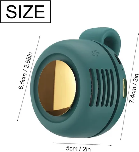 Vista 5 de Drkicsy 3 ventiladores pequeños de cuello con clip de torbellino, ventilador de enfriamiento portátil de 3 velocidades recargables, ventiladores