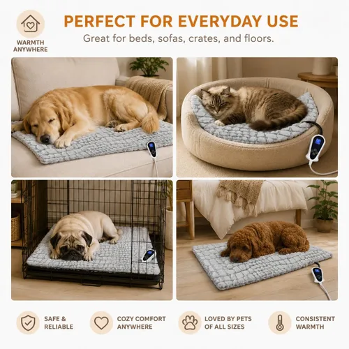 Vista 2 de Cama calentada para animales pequeños Almohadilla térmica para mascotas