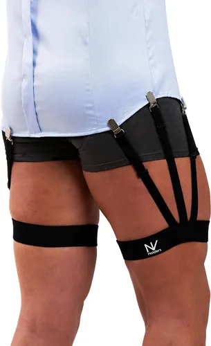Vista 3 de Soportes NV mejorados 2.0, con cierres mejorados soportes de camisa premium, ligas de camisa, tuckers de camisa para hombre