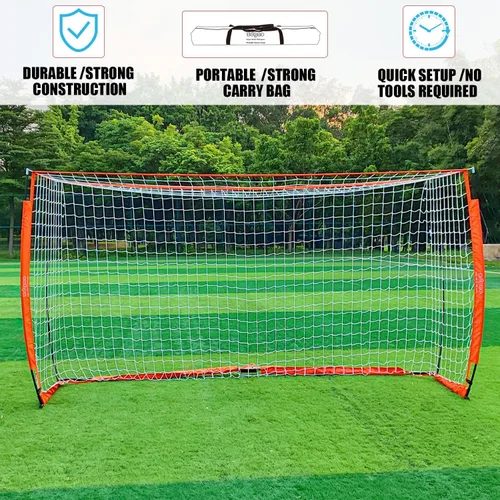 Vista 4 de Portería de fútbol para patio trasero Red portátil plegable de metal Fácil instalación Red portátil para todas las edades 1 par