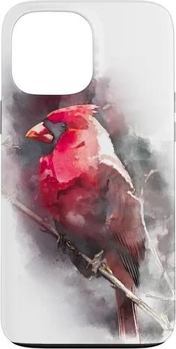 Vista 24 de Beautiful Watercolor Red Cardinal Bird Watching Animal Gift Case for iPhone 17