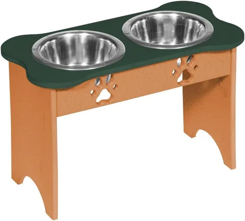 Vista 262 de Poly Lumber - Comedero doble de hueso mediano de 2 cuartos de galón, color negro