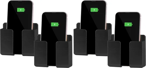 Vista 9 de CEI&BPY 2 piezas de soporte para teléfono montado en pared, soporte para teléfono con autoadhesivo. Soporte para teléfono para carga de RV. Negro