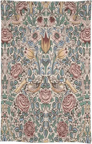 Vista 87 de Mantel Floral Retro de Pájaros, Diseño Original Bohemio William Morris Estampado Cubierta de Mesa para Hogar Picnic Fiesta Comedor Cocina William