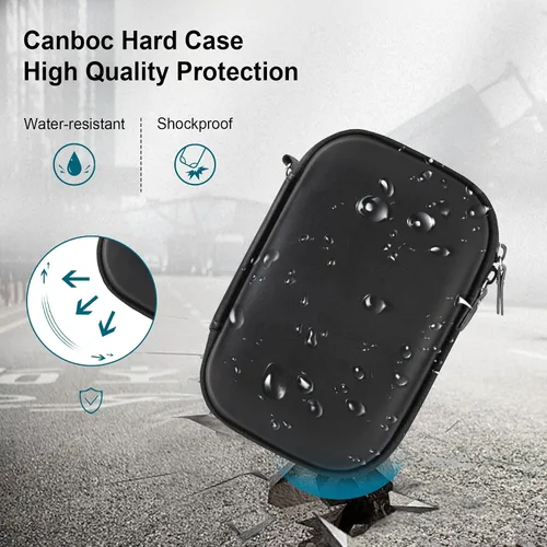 Vista 6 de Canboc UnionSine - Funda rígida para disco duro externo portátil ultrafino de 250 GB, 320 GB, 500 GB, 750 GB, 1 TB y 2 TB, bolsa de malla con Negro